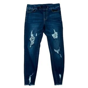YMI Distressed Denim Jogger Blue Jeans Womens Size Small Pull-On